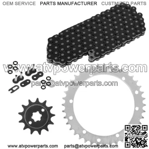 Black O-Ring Drive Chain & Sprockets Kit for Yamaha Blaster 200 YFS200 1988-06 (For: Yamaha YFS200)