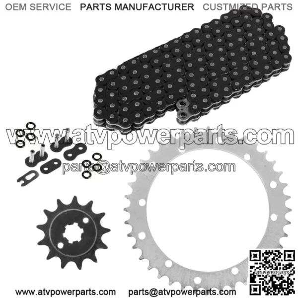 Black O-Ring Drive Chain & Sprockets Kit for Yamaha Blaster 200 YFS200 1988-06 (For: Yamaha YFS200)
