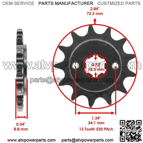 Black O-Ring Drive Chain & Sprockets Kit for Yamaha Blaster 200 YFS200 1988-06 (For: Yamaha YFS200) - Image 2
