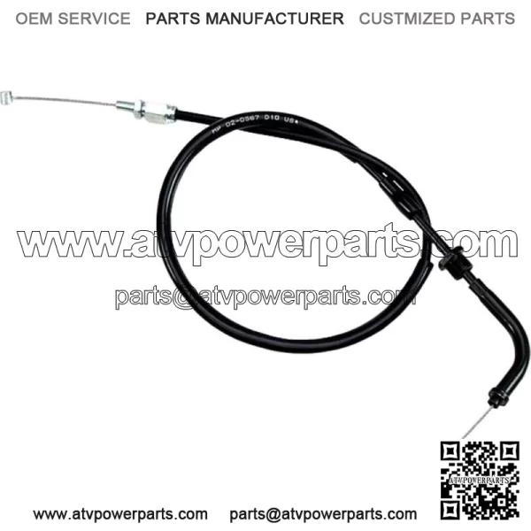 Black Vinyl Throttle Push Cable - 02-0567 (For: Honda)