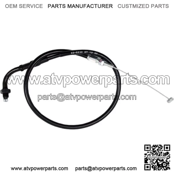 02-0232 Black Vinyl Pull Throttle Cable (For: Honda)