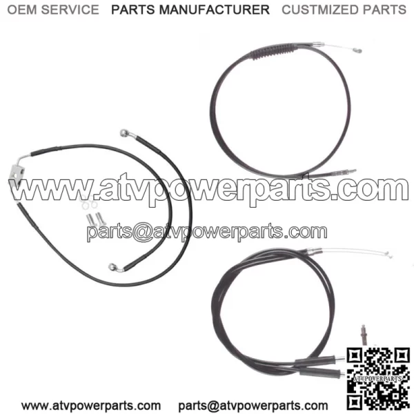 Black Cable & Brake Line Bsc Kit 12" Apes 2012-2017 Harley-Davidson Dyna w/ABS (For: Harley-Davidson)