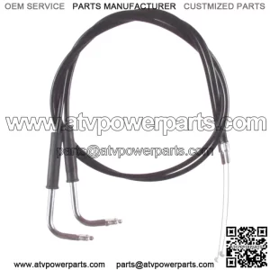 Black Vinyl Coated +6" Throttle Cable Set 1996-2007 Harley Road King FLHR (For: Harley-Davidson)