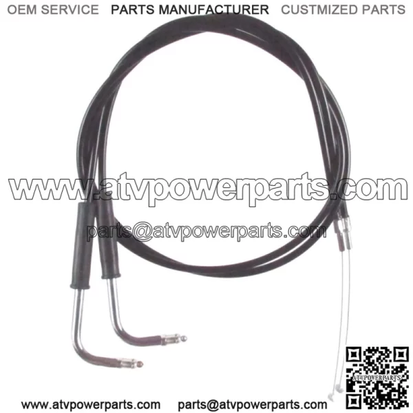 Black Vinyl Coated +6" Throttle Cable Set 1996-2007 Harley Road King FLHR (For: Harley-Davidson)
