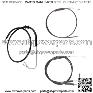 Black +12" Cable & Brake Line Bsc Kit 2011-2015 Harley-Davidson Softail w/ABS (For: Harley-Davidson)
