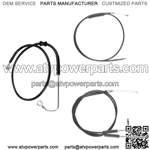 Black +12" Cable & Brake Line Bsc Kit 2011-2015 Harley-Davidson Softail w/ABS (For: Harley-Davidson)