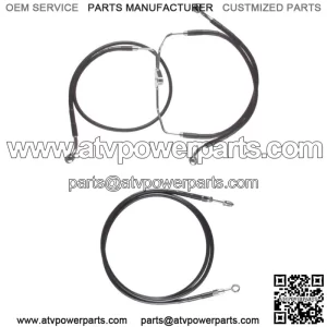 Black +6" Clutch & Brake Line Bsc Kit 2017 & Up Harley-Davidson Road King No ABS (For: Harley-Davidson)