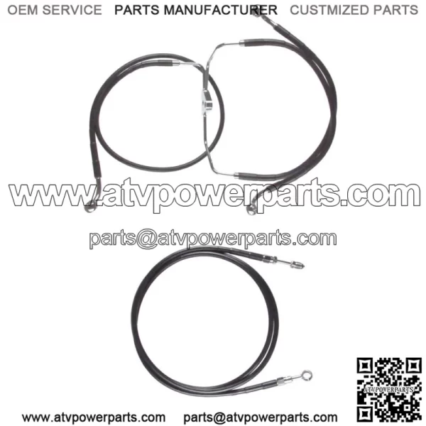 Black +6" Clutch & Brake Line Bsc Kit 2017 & Up Harley-Davidson Road King No ABS (For: Harley-Davidson)