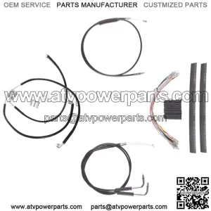 Black +4" Cable & Brake Line Cmpt DD Kit 2012-2017 Harley-Davidson Dyna w/ABS (For: Harley-Davidson)