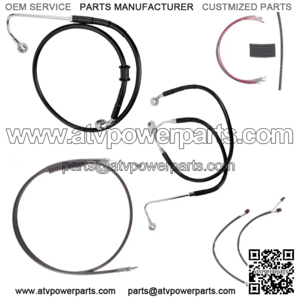 Black Cable & Brake Line Mstr Kit 20" Apes 2016-2017 Harley Softail w/ABS (For: Harley-Davidson)