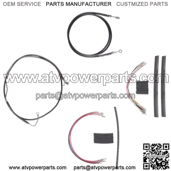 Black +10" Clutch Brake Line Cmpt Kit 2008-2013 Harley-Davidson Touring CVO ABS (For: Harley-Davidson)