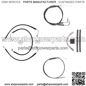 Black +12" Cable & Brake Line Cmpt DD Kit 2002-2008 Harley Sportster Roadster (For: Harley-Davidson)