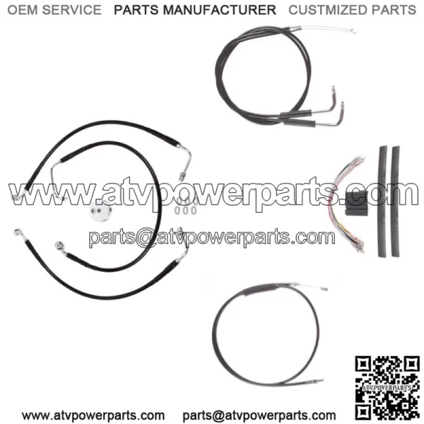 Black +12" Cable & Brake Line Cmpt DD Kit 2002-2008 Harley Sportster Roadster (For: Harley-Davidson)
