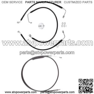 Black Cable & Brake Line Bsc Kit 20" Apes 2018-2019 Harley Softail Fat Bob NoABS (For: Harley-Davidson)