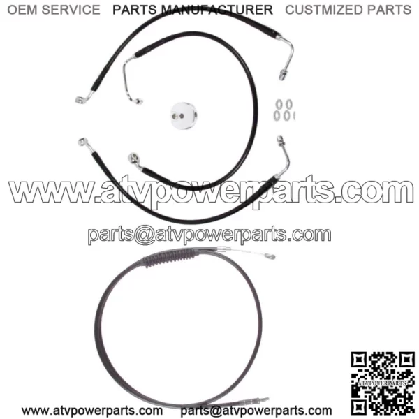 Black Cable & Brake Line Bsc Kit 20" Apes 2018-2019 Harley Softail Fat Bob NoABS (For: Harley-Davidson)