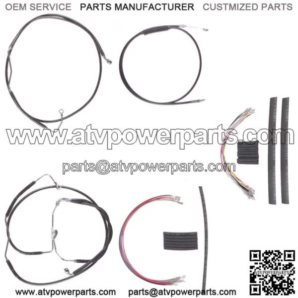 Black +8" Cable Brake Line Mstr Kit 2008-2013 Harley-Davidson Touring w/ABS (For: Harley-Davidson)