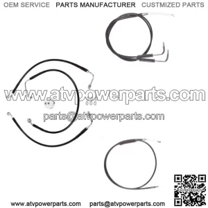 Black +10" Cable & Brake Line Bsc DD Kit 2002-2008 Harley Sportster Roadster (For: Harley-Davidson)