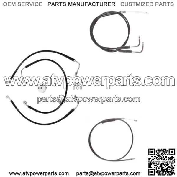Black +10" Cable & Brake Line Bsc DD Kit 2002-2008 Harley Sportster Roadster (For: Harley-Davidson)