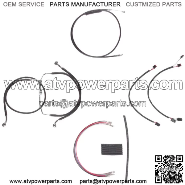 Black Cable & Brake Line Cmpt Kit 22" Apes 2014-2016 Harley Road King No ABS (For: Harley-Davidson)