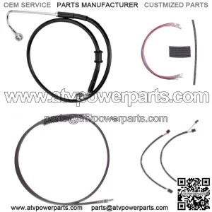 Black +4" Cable & Brake Line Cmpt Kit 2016-2017 Harley-Davidson Softail w/ABS (For: Harley-Davidson)