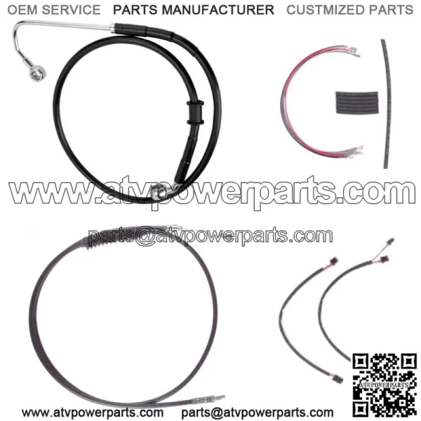 Black +4" Cable & Brake Line Cmpt Kit 2016-2017 Harley-Davidson Softail w/ABS (For: Harley-Davidson)