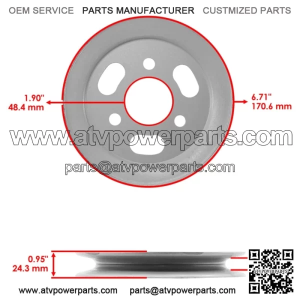 120-6433 1206433 Deck Spindle Pulley For Toro GrandStand 48" 52" - Image 2