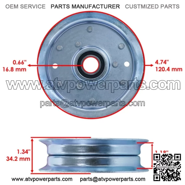 690387MA 690451 9542 690387 725171 Deck Idler Pulley for Murray Snapper - Image 2