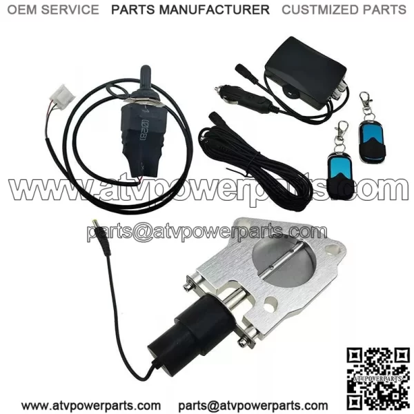 2.5-inch electric exhaust valve with remote control switch and manual