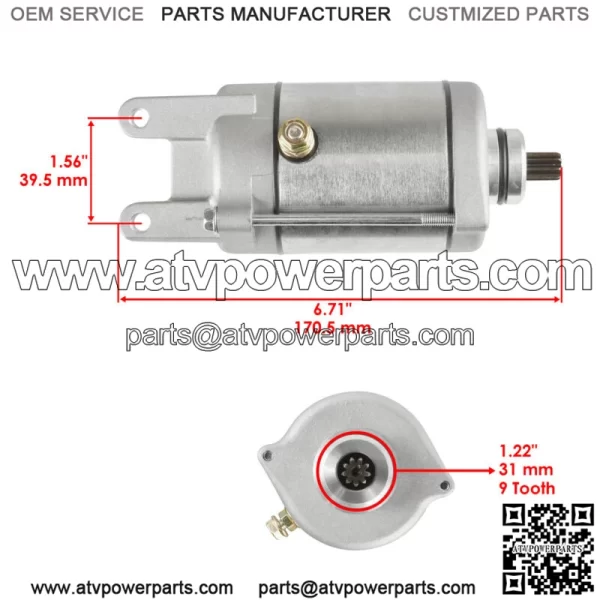 Starter for Bombardier Can-Am ATV DS250 DS 250 2006-2021 / S31200RB1000 - Image 2