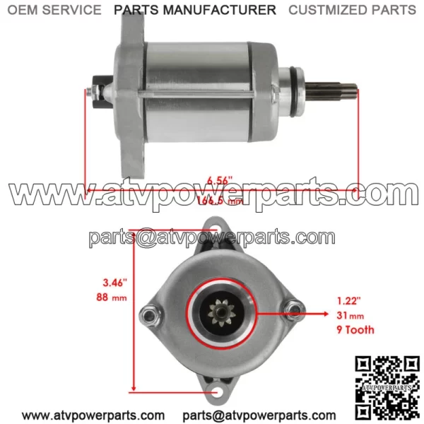 Starter for Honda TRX420TE TRX420TM Fourtrax Rancher ES 420cc 2007-2013 (For: Honda) - Image 2