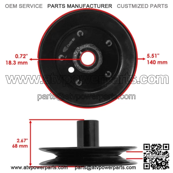 717-0906 717-0906A 917-0906 Deck Spindle W/Pulley & Belt For Ryobi - Image 2