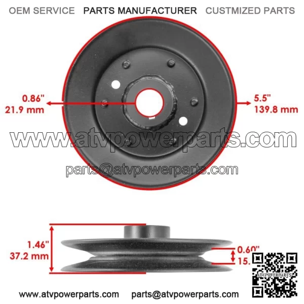 Deck Spindle w/ Pulley Blade for Bad Boy ZT Avenger 54" 2020-2024 / 033-4890-00 - Image 4