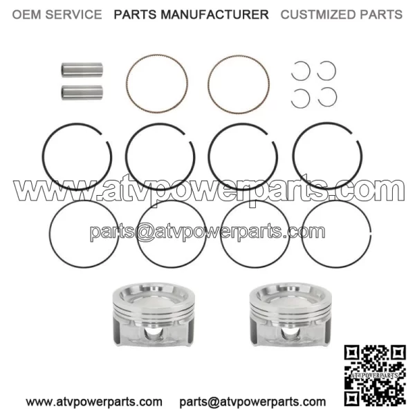 2 Cast Aluminium Cylinder Piston Kit for Polaris Sportsman 800 EFI 2005-2014 - Image 2
