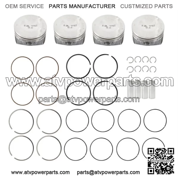 2.0T Piston&Ring Assembly Oversize +0.5 Kit Fit For VW Amarok Jetta AUDI A4 Q5