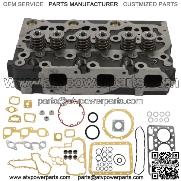 Complete Cylinder Head & Gasket Kit For Kubota D1503 Tractor L2900 L3000 L3010 - Image 2