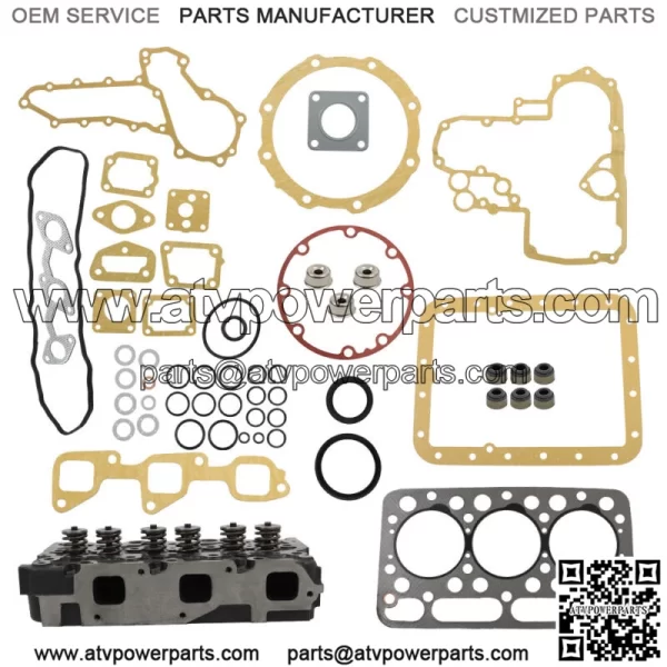 Complete Cylinder Head & Gasket Kit For Kubota D1503 Tractor L2900 L3000 L3010 - Image 4