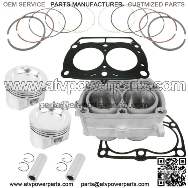 Cylinder And Piston Ring Kit Gasket For Polaris Ranger XP 700 4X4 2005 2006-2008 (For: Polaris)