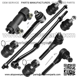 10pcs Front Suspension Kit Lower Upper Ball Joint Inner Outer Tie Rod Ends Adjusting Sleeve Fit 1991-2001 For Jeep for Cherokee 1991-1992 Comanche