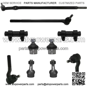10 Pc Front Suspension Kit Drag Link For Ford F-250 1985 4WD/ F-250 1986-1994 4WD, Inner & Outer Tie Rod Ends, Adjusting Sleeves and Upper & Lower Ball Joints