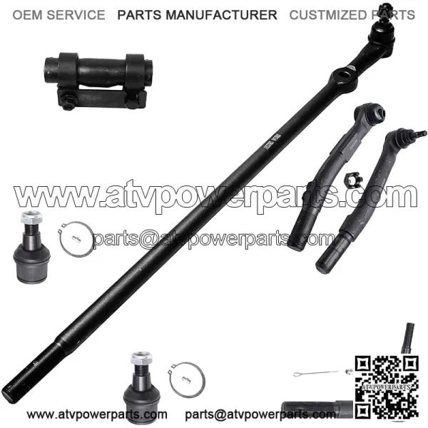 4WD Front 7pc Suspension Kit for 2005-2016 Ford F-250 F-350 Super Duty Lower Ball Joints Drag Link Outer Tie Rods 2006 2007 2008 2009 2010 2011 2012 2013 2014 2015 Replacement