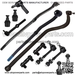 13 Piece Kit for DODGE RAM 3500 / RAM 2500, Tie Rod End, Drag Link, Inner & Outer Tie Rod Ends, Lower & Upper Ball Joints, Adjusting Sleeves, Track Bar Sway Bar Links Front