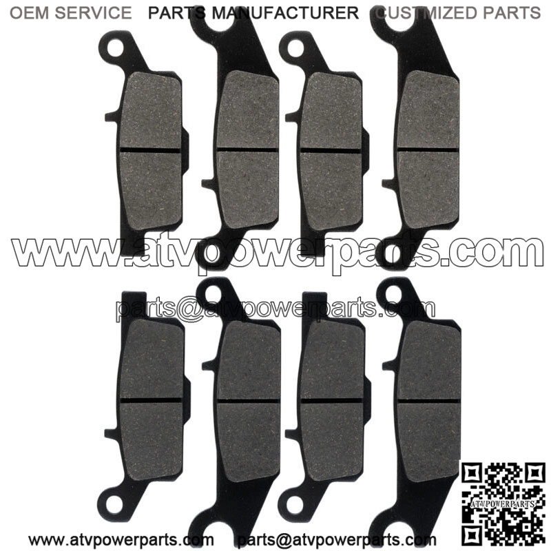 Front and Rear Brake Pads for Yamaha Grizzly 700 YFM700F 2007-2020 (For: Yamaha)