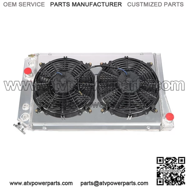 3-Row Aluminum Core Racing Radiator+pull Fan Shroud For 82-02 Corvette C4/s10 V8 - Image 3