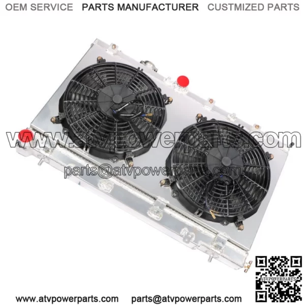 2-ROW Aluminum Core Racing Radiator+12v Fan Shroud For 2002-2007 Impreza Wrx Sti - Image 3
