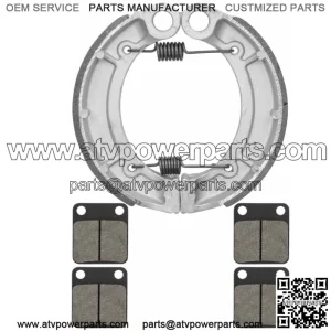 for Yamaha Grizzly 350 YFM350 4WD 2007-2014 Front Pads Rear Brake Shoes