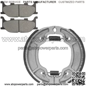 Front Brake Pads and Rear Brake Shoes for Yamaha XV250 V-Star 250 2008-2020