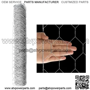 72"x150' Galvanized Poultry Net Metal Mesh Fencing Chicken Wire 2" Holes Rustic