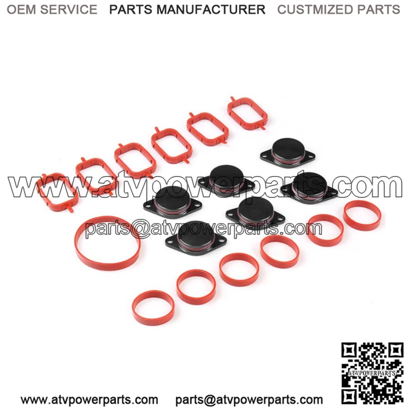 BMW Diesel Engine Eddy Swirl Flap Repair Kit 33MM 6PCS with Leather Ring #Black