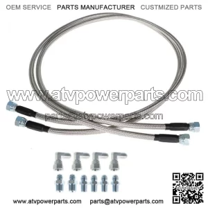 52" Length SS Braided Transmission Cooler Hose Lines Fittings TH350 700R4 TH400