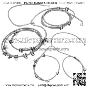 Front & Rear Brake Hose Line For Can Am Maverick Turbo Maverick Max Turbo 19-21